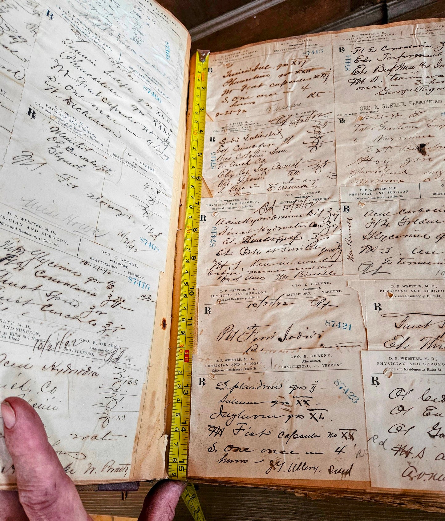 RARE 1900s VINTAGE ORIGINAL 3 MEDICAL PRESCRIPTION PHARMACY RECEIPT BOOK DOCTOR