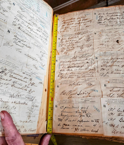 RARE 1900s VINTAGE ORIGINAL 3 MEDICAL PRESCRIPTION PHARMACY RECEIPT BOOK DOCTOR