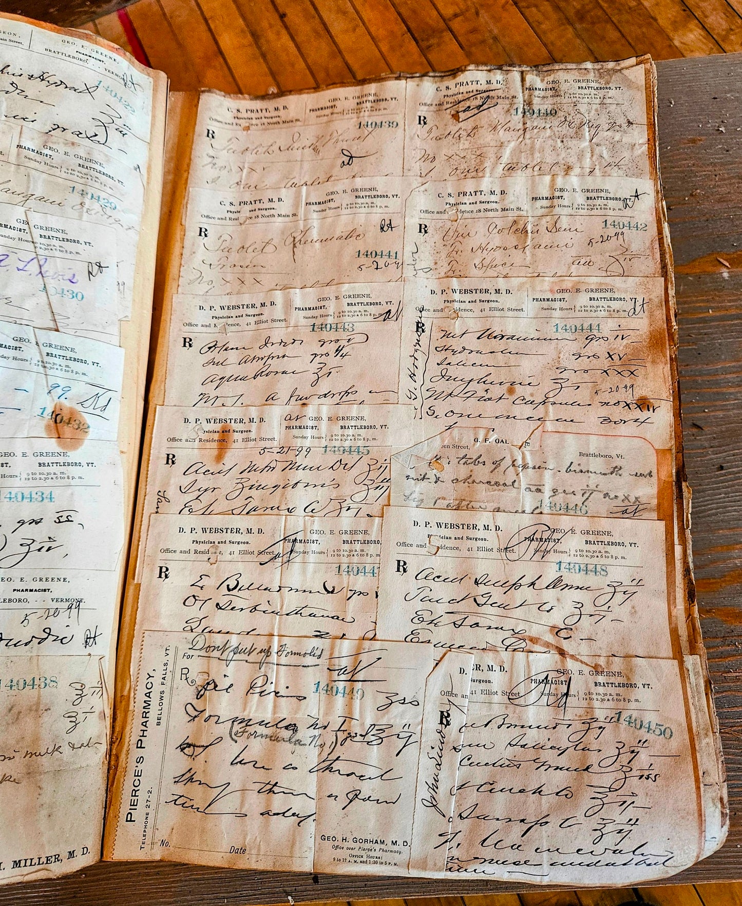 RARE 1900s VINTAGE ORIGINAL 3 MEDICAL PRESCRIPTION PHARMACY RECEIPT BOOK DOCTOR