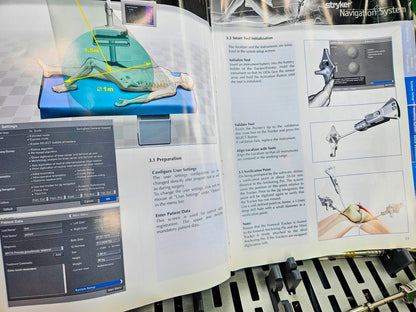 STRYKER SURGICAL 6001-35 LARGE STERILIZING TRAY with 8 KNEE INSTRUMENTS + MANUAL