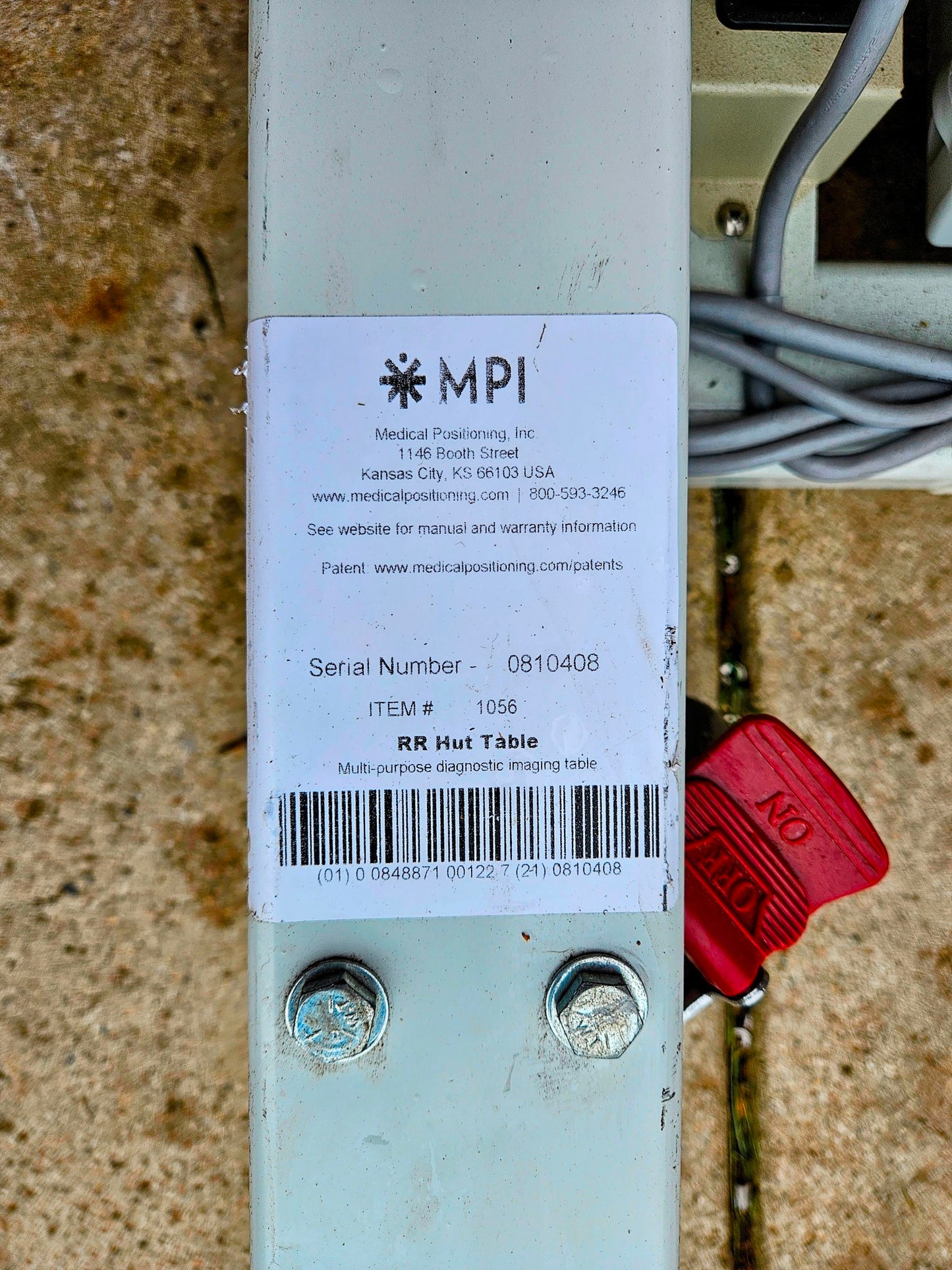 BRANDNEW MPI RR HUT HEADUP TILT POWER BED TABLE SYNCOP ECHOCARDIOGRAM WATCHVIDEO