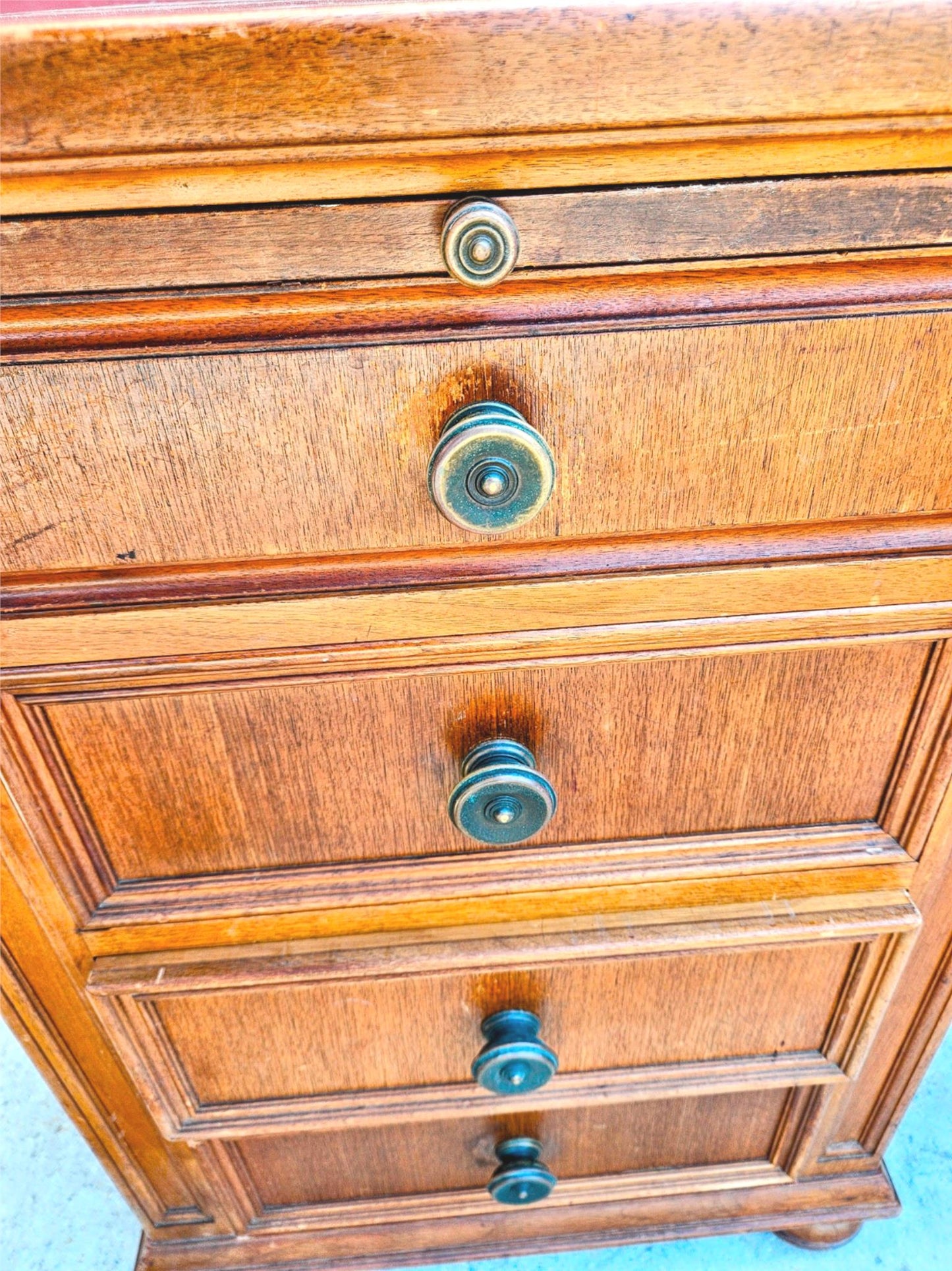 VINTAGE STOW DAVIS UofM LAW SCHOOL DESK 66"x 36"x 30" Inch 8 DRAWERS FREE SHIP