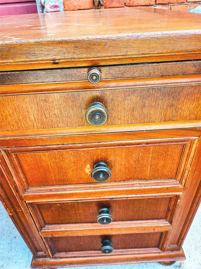 VINTAGE STOW DAVIS UofM LAW SCHOOL DESK 66"x 36"x 30" Inch 8 DRAWERS FREE SHIP