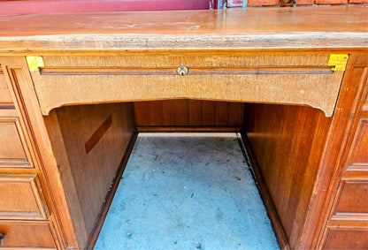 VINTAGE STOW DAVIS UofM LAW SCHOOL DESK 66"x 36"x 30" Inch 8 DRAWERS FREE SHIP