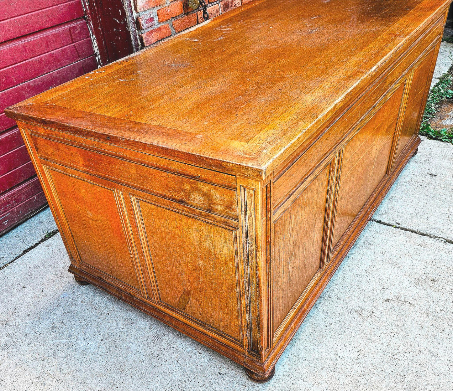 VINTAGE STOW DAVIS UofM LAW SCHOOL DESK 66"x 36"x 30" Inch 8 DRAWERS FREE SHIP