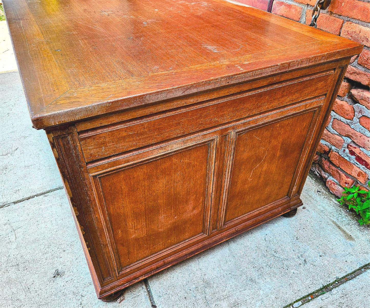 VINTAGE STOW DAVIS UofM LAW SCHOOL DESK 66"x 36"x 30" Inch 8 DRAWERS FREE SHIP