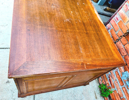 VINTAGE STOW DAVIS UofM LAW SCHOOL DESK 66"x 36"x 30" Inch 8 DRAWERS FREE SHIP