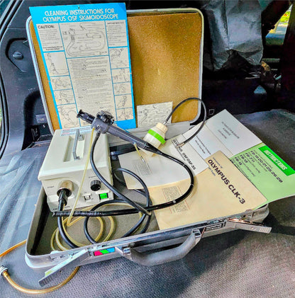 90-DAYWARRANTY OLYMPUS OSF-35 FIBERSCOPE & CLK-3 LIGHTSOURCE CASE KEY WATCHVIDEO