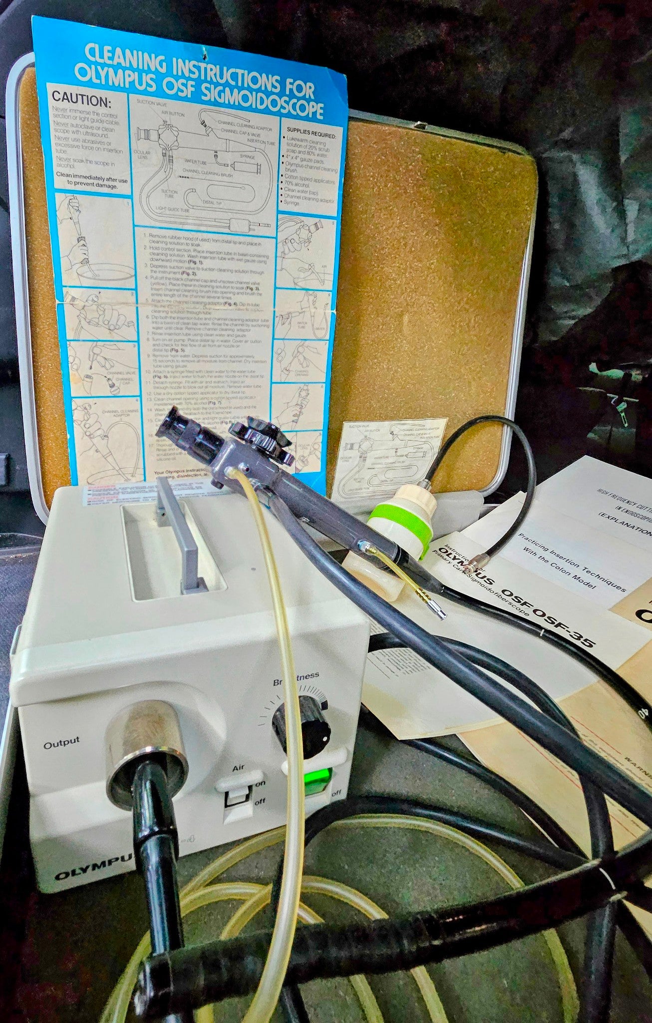 90-DAYWARRANTY OLYMPUS OSF-35 FIBERSCOPE & CLK-3 LIGHTSOURCE CASE KEY WATCHVIDEO