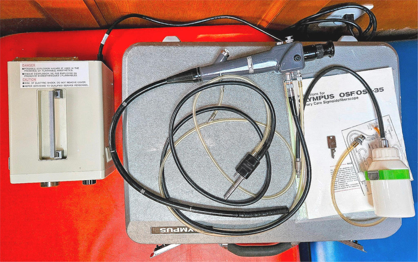 90-DAYWARRANTY OLYMPUS OSF-35 FIBERSCOPE & CLK-3 LIGHTSOURCE CASE KEY WATCHVIDEO