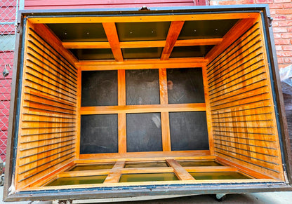 RARE 1940s? WOOD & STEEL 56"x40"x40" 12 DRAWER MAP FILE WATCH-VIDEO FREESHIPPING