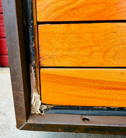 RARE 1940s? WOOD & STEEL 56"x40"x40" 12 DRAWER MAP FILE WATCH-VIDEO FREESHIPPING