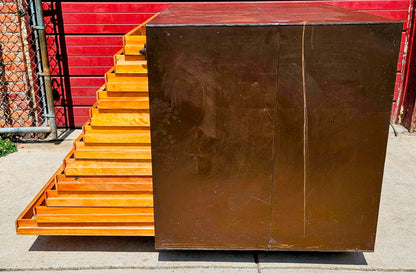 RARE 1940s? WOOD & STEEL 56"x40"x40" 12 DRAWER MAP FILE WATCH-VIDEO FREESHIPPING