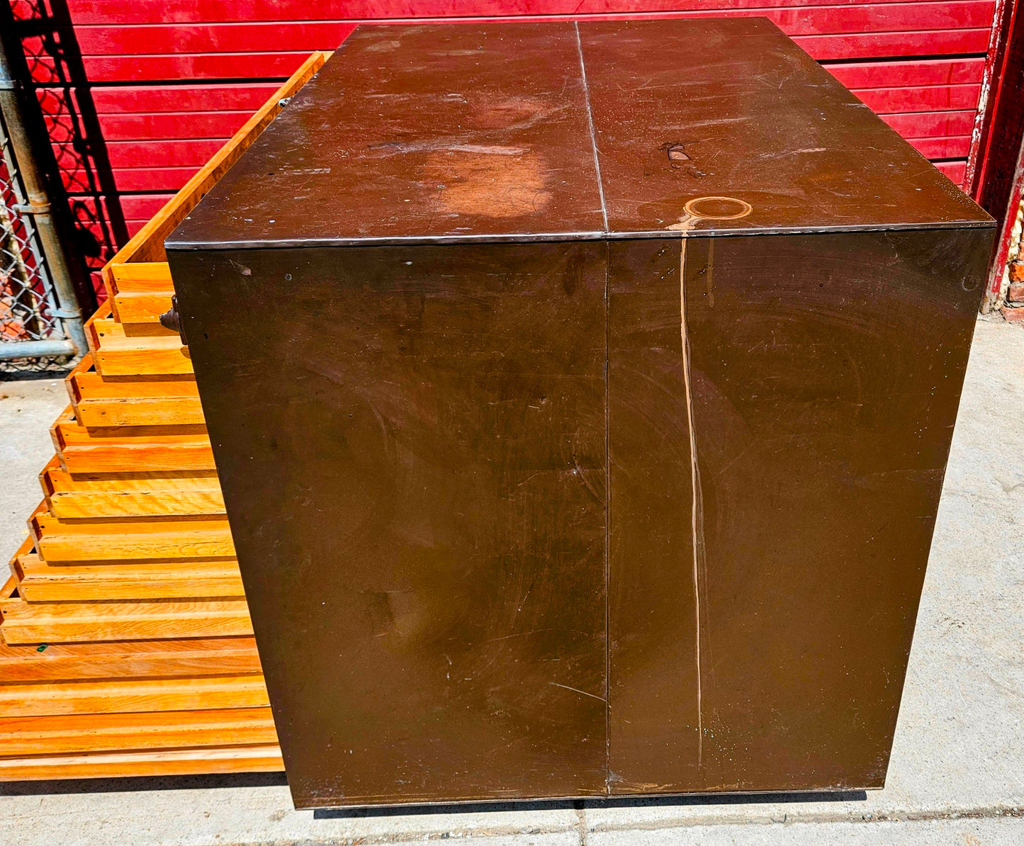 RARE 1940s? WOOD & STEEL 56"x40"x40" 12 DRAWER MAP FILE WATCH-VIDEO FREESHIPPING