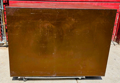 RARE 1940s? WOOD & STEEL 56"x40"x40" 12 DRAWER MAP FILE WATCH-VIDEO FREESHIPPING