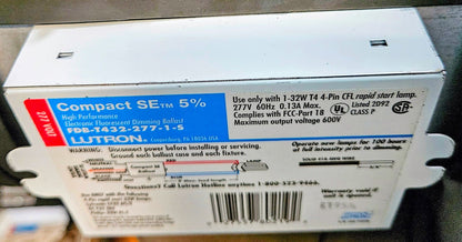 WARRANTY LUTRON FDB-T432-277-1-S ELECTRONIC FLUORESCENT DIMMING BALLAST FREESHIP