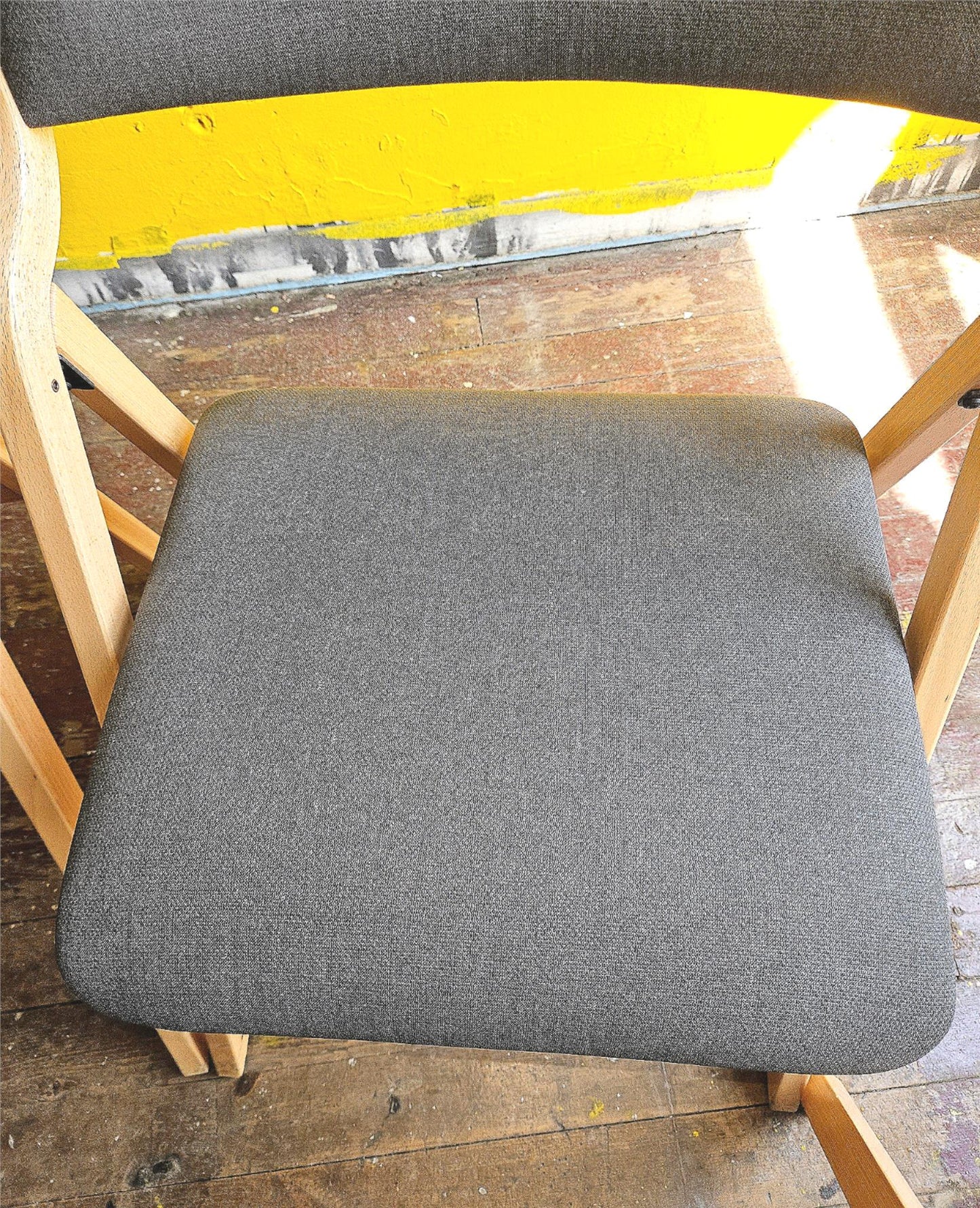 LOT OF 6 WIELAND PERK CHARCOAL FOLDING WOOD FABRIC CHAIRS MODEL 7028202 FREESHIP