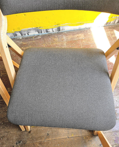 LOT OF 6 WIELAND PERK CHARCOAL FOLDING WOOD FABRIC CHAIRS MODEL 7028202 FREESHIP