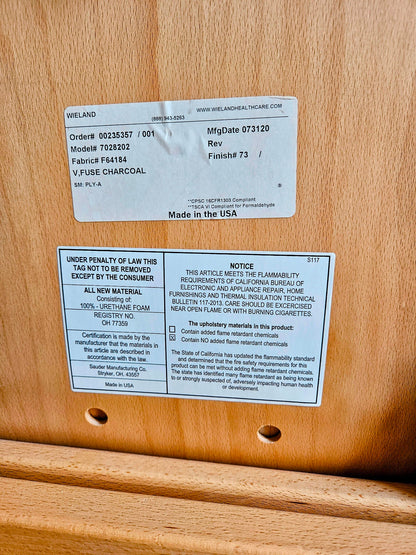 LOT OF 6 WIELAND PERK CHARCOAL FOLDING WOOD FABRIC CHAIRS MODEL 7028202 FREESHIP