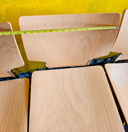 LOT of 8 KUSCH+CO 2000s RETRO LOOK HOT MOULDED PLYWOOD STACKING CHAIRS FREE SHIP