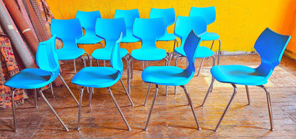 LOT 12 SMITH SYSTEM FLAVORS MODERN SCULPTED HOT MOULDED STACKING CHAIRS FREESHIP