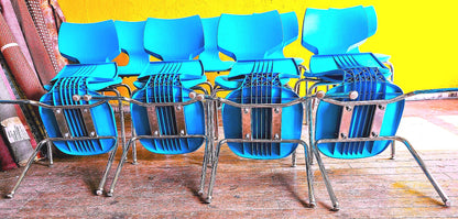 LOT 12 SMITH SYSTEM FLAVORS MODERN SCULPTED HOT MOULDED STACKING CHAIRS FREESHIP