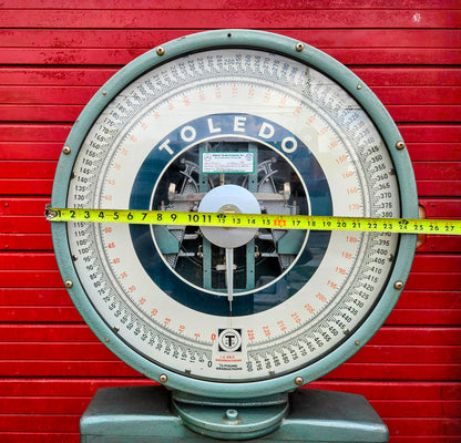 PERFECT VINTAGE ORIGINAL TOLEDO 750LB BEAM & DIAL PLATFORM GRAIN SCALE FREE SHIP