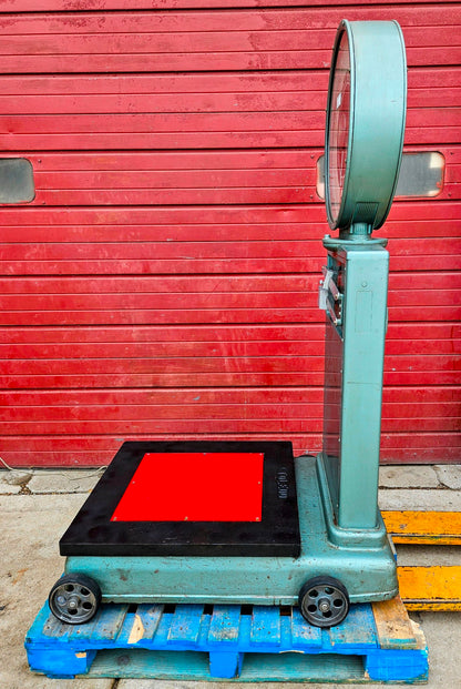 PERFECT VINTAGE ORIGINAL TOLEDO 750LB BEAM & DIAL PLATFORM GRAIN SCALE FREE SHIP