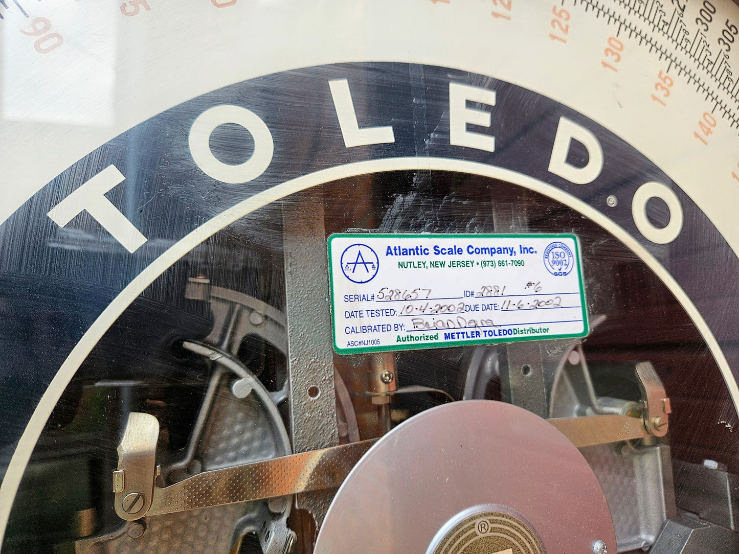 PERFECT VINTAGE ORIGINAL TOLEDO 750LB BEAM & DIAL PLATFORM GRAIN SCALE FREE SHIP