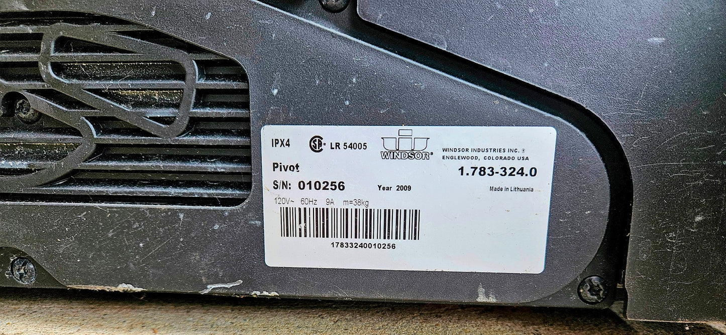 90-DAY-WARRANTY WINDSOR PIVOT IPX4 FLOOR SCRUBBER 2 BRUSHES WATCH-VIDEO FREESHIP