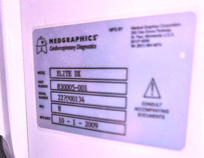 MEDGRAPHICS CARDIO RESPIRATORY DIAGNOST PLATINUM ELITE DX PLETHYSMOGRAPH CHAMBER
