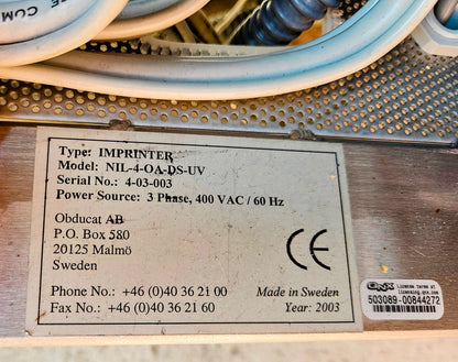 OBDUCAT IMPRINTER NIL-4-OA-DS-UV NANOIMPRINT LITHOGRAPHY MACHINE FREE SHIP