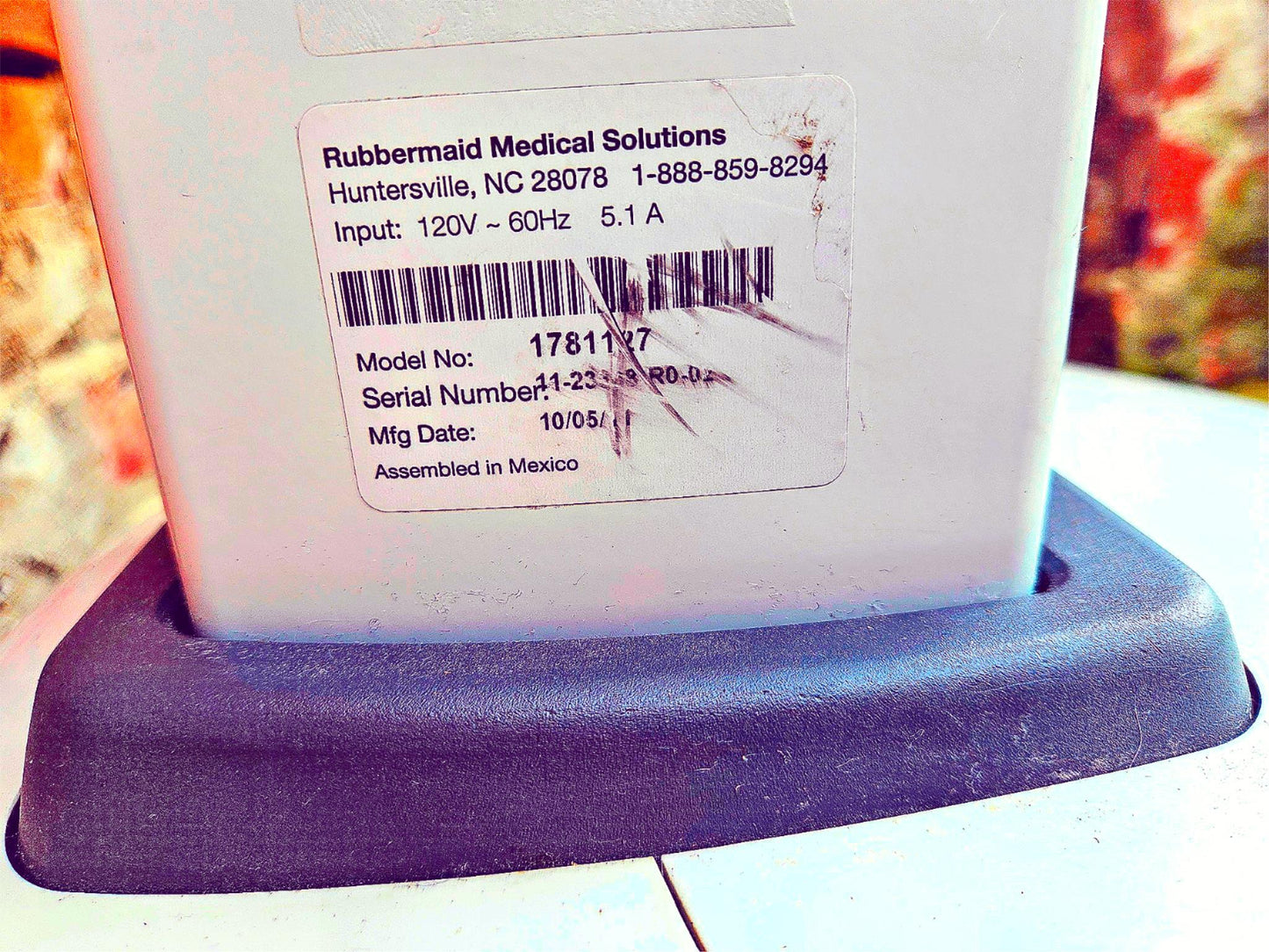 RUBBERMAID 1781127 ROLL STAND MEDICAL LAPTOP VARIABLE HEIGHT AC CART FREE SHIP