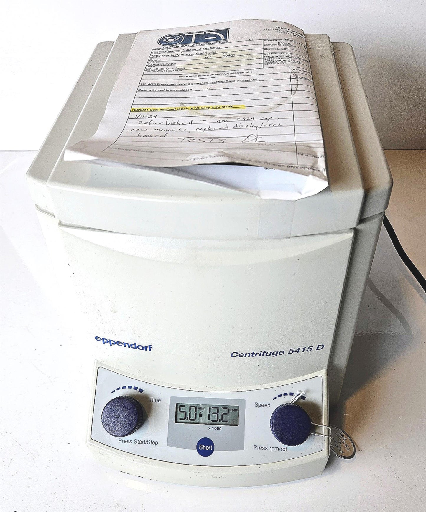 90-DAY-WARRANTY EPPENDORF 5415D with F45-24-1 ROTOR & LID WATCH VIDEO FREE SHIP