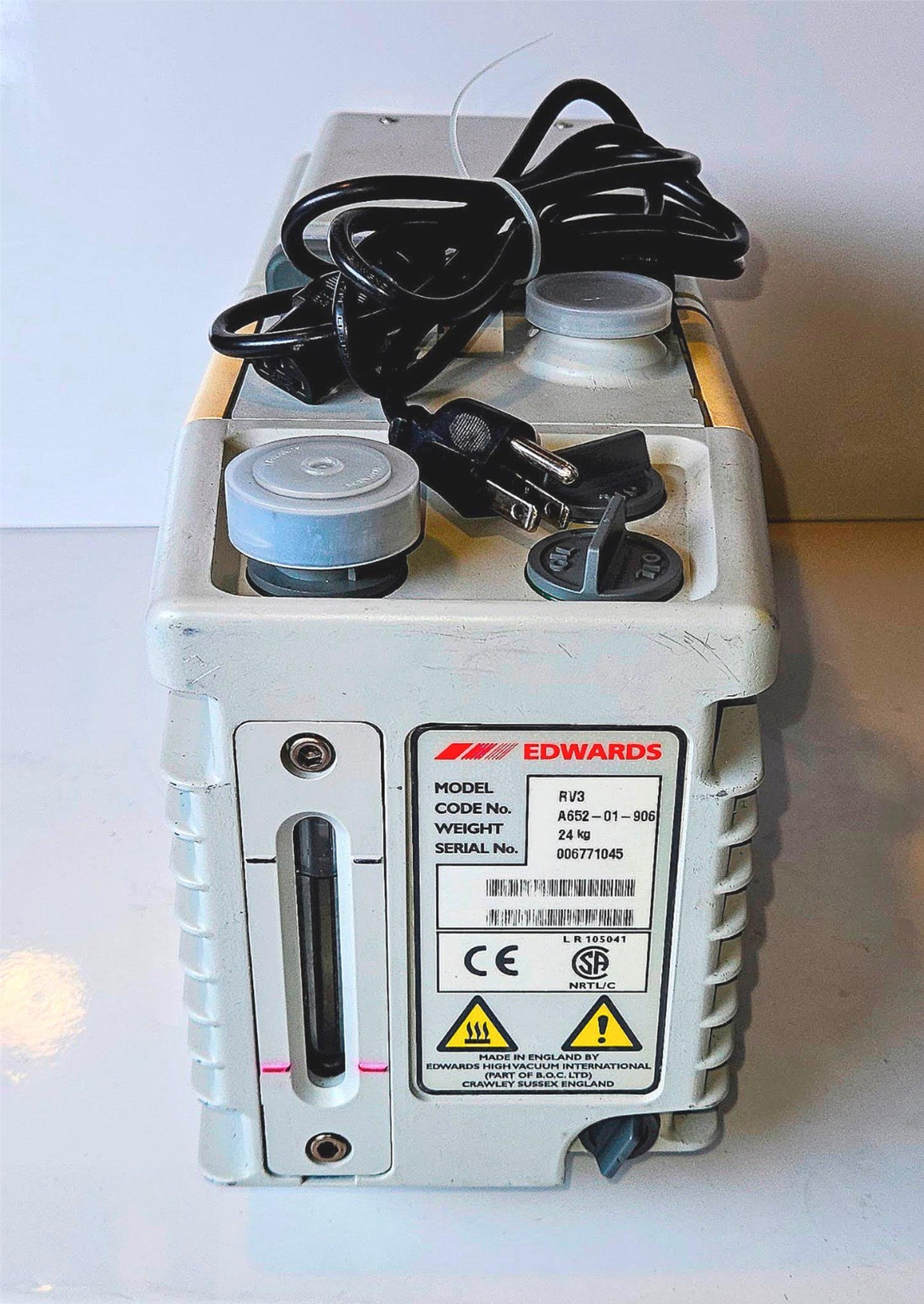 100% REBUILT EDWARDS RV3 VACUUM PUMP ORIGINAL BOX & OIL 90DAYWARRANTY WATCHVIDEO