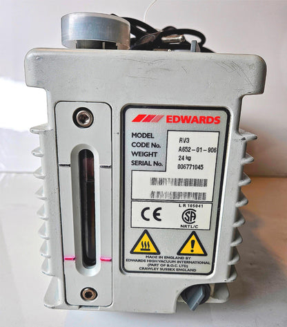 100% REBUILT EDWARDS RV3 VACUUM PUMP ORIGINAL BOX & OIL 90DAYWARRANTY WATCHVIDEO