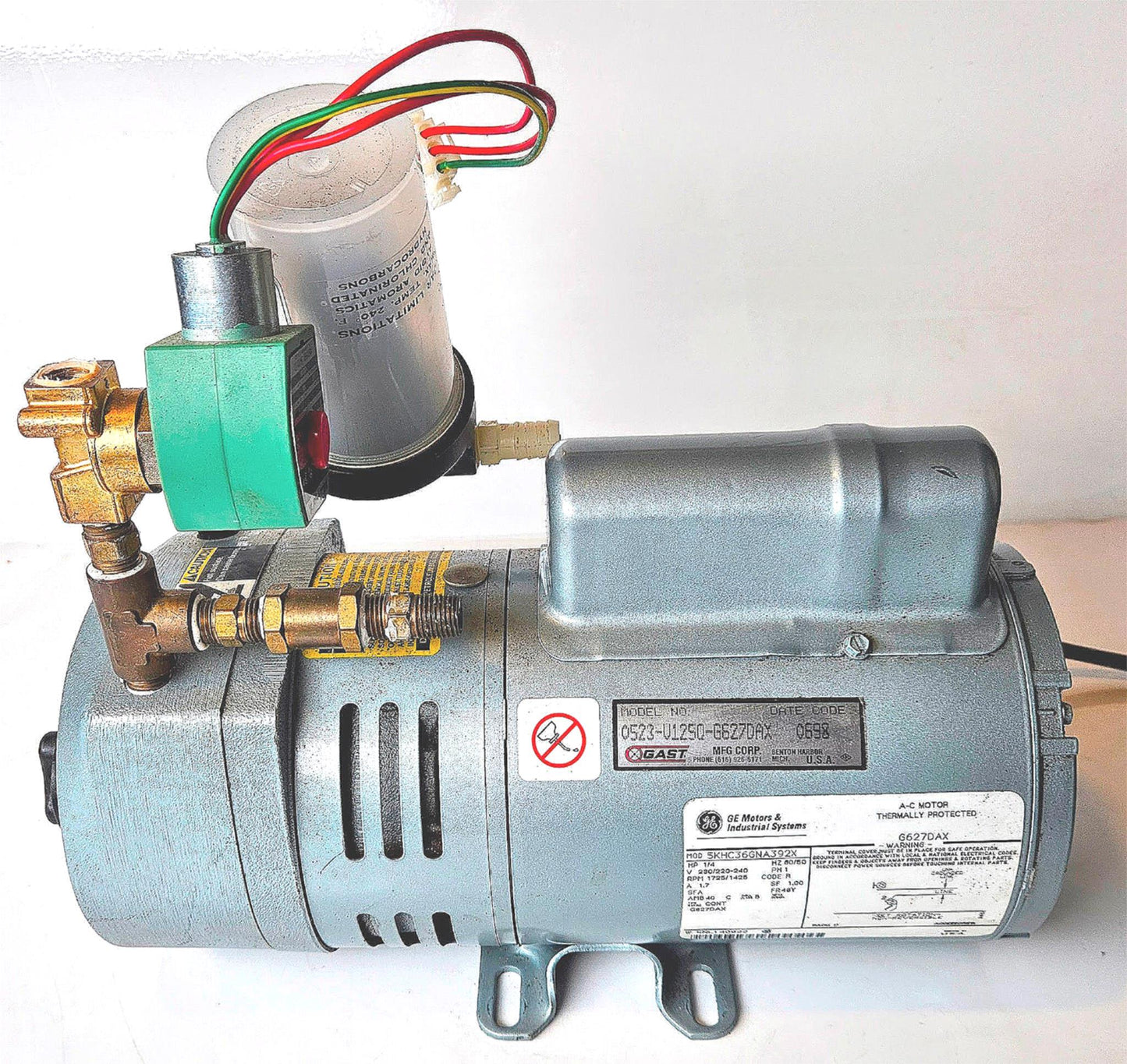 90DAYWARRANTY GAST 0523-V1250-G627DAX VACUUM PUMP & EXTRAS WATCH-VIDEO FREE-SHIP