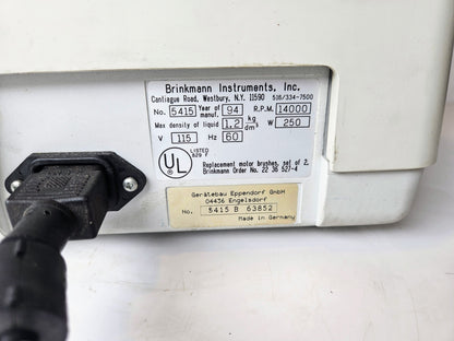 90-DAY-WARRANTY EPPENDORF 5415C with F45-18-11 ROTOR & LID WATCH VIDEO FREE SHIP