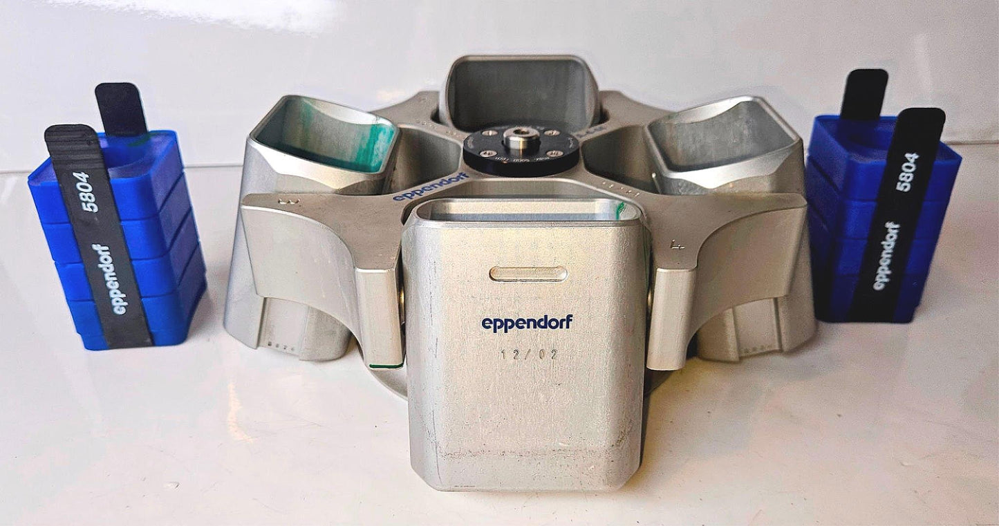 WARRANTY EPPENDORF A-4-44 ROTOR 4 SWING BUCKET ADAPTORS 58.. Centrifuge FREESHIP