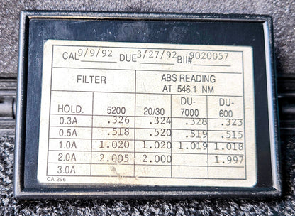 THERMO FISHER STANDARDS 2 CALIBRATION KIT 840 SPECTRONIC PHOTOMETRIC CUVETTE Vis