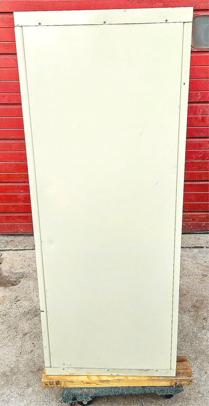 32"x22"x53" FIRE KING FIREPROOF R-3691 4 DRAWER FILE CABINET & KEYS WATCH VIDEO