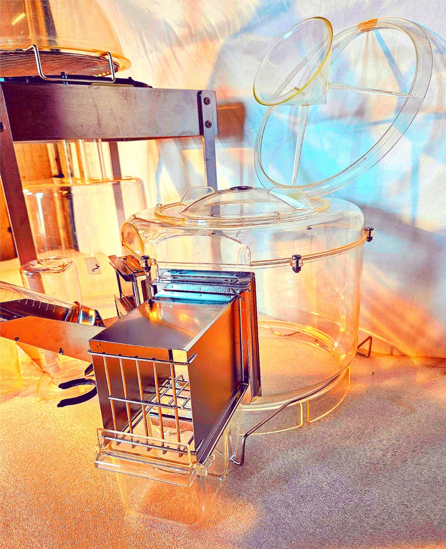 90-DAY-WARRANTY TECNIPLAST METABOLIC RODENT MICE CAGE FEEDER LAB TEST FREE SHIP