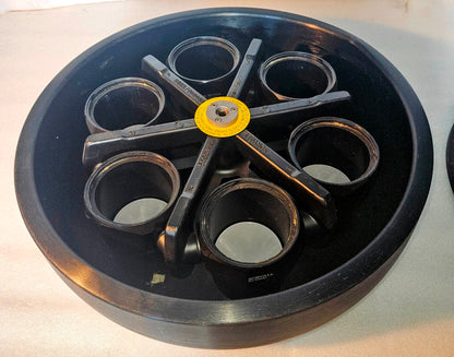 WARRANTY SORVALL H6000A  ROTOR SIX 44040 BUCKETS CONICAL BOTTLE ADAPTER LID RC 3