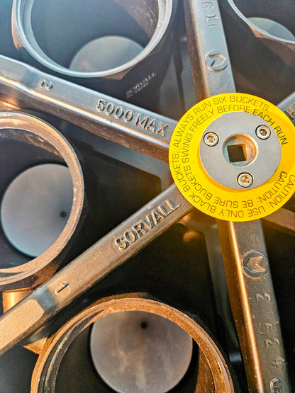 WARRANTY SORVALL H6000A  ROTOR SIX 44040 BUCKETS CONICAL BOTTLE ADAPTER LID RC 3