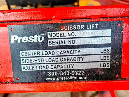 WARRANTY 1000lb PRESTO™ WXS36 ELECTRIC SCISSORS TABLE LIFT 48"x36" WATCH-VIDEO