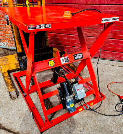 WARRANTY 1000lb PRESTO™ WXS36 ELECTRIC SCISSORS TABLE LIFT 48"x36" WATCH-VIDEO