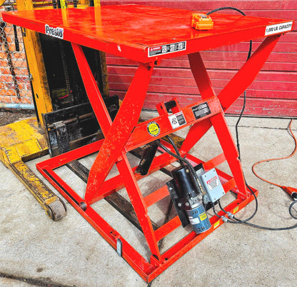 WARRANTY 1000lb PRESTO™ WXS36 ELECTRIC SCISSORS TABLE LIFT 48"x36" WATCH-VIDEO