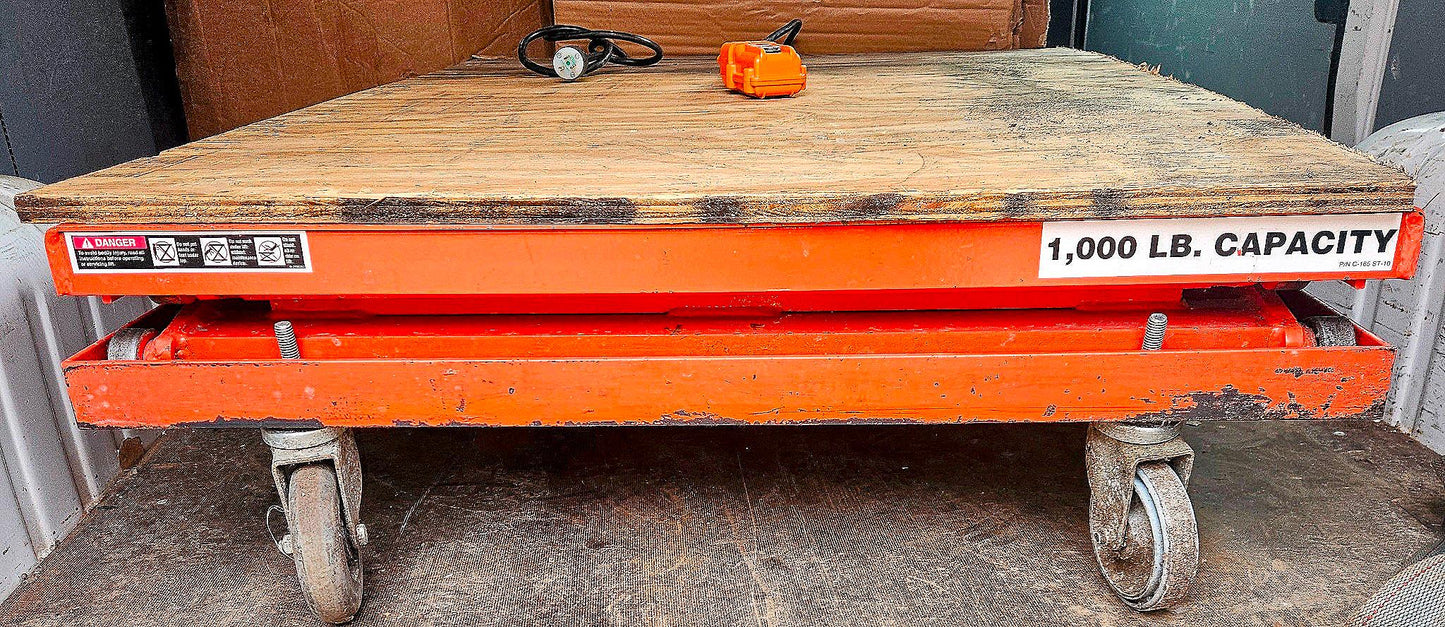 WARRANTY 1000lb PRESTO™ WXS36 ELECTRIC SCISSORS TABLE LIFT 48"x36" WATCH-VIDEO