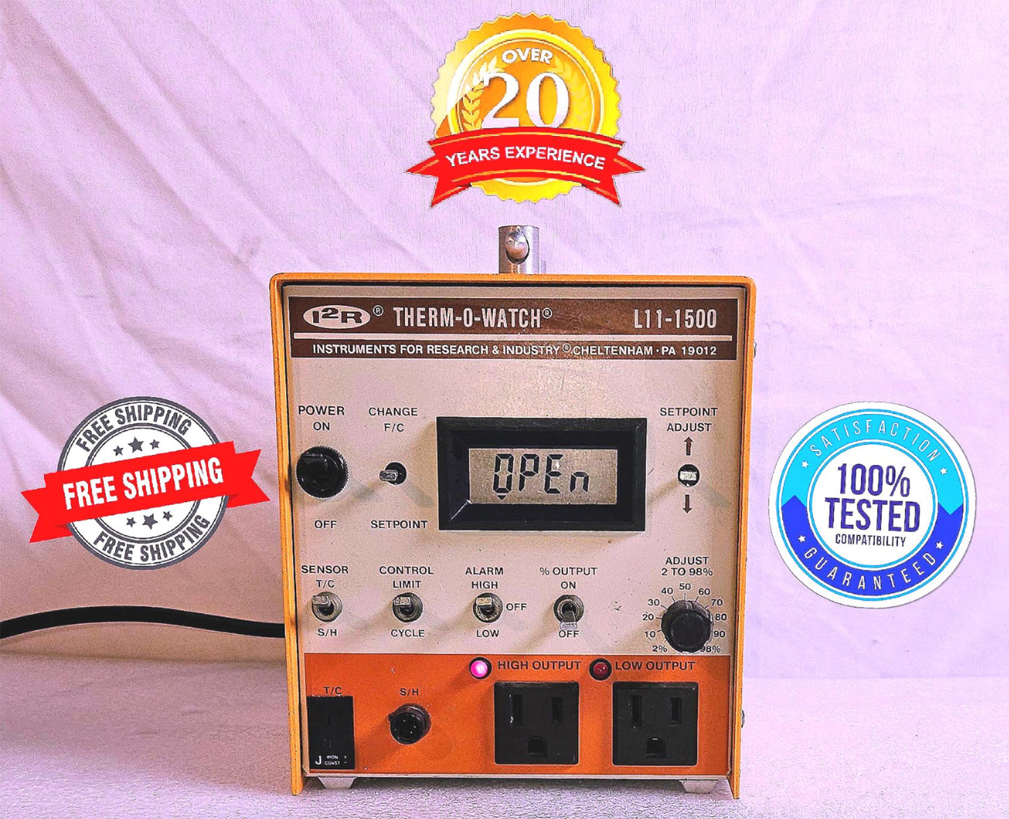 WARRANTY I2R THERM-O-WATCH L11-1500 LIQUID LEVEL MONITOR THERMOMETER FREE-SHIP