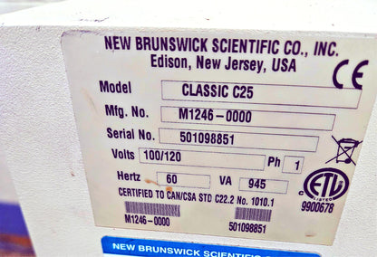 90-DAY-WARRANTY NEW BRUNSWICK C25 INCUBATOR ORBITAL SHAKER WATCH-VIDEO FREE-SHIP